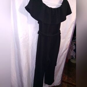 Almost famous women's LG black wide leg off shoulder romper,bodysuit, dress up